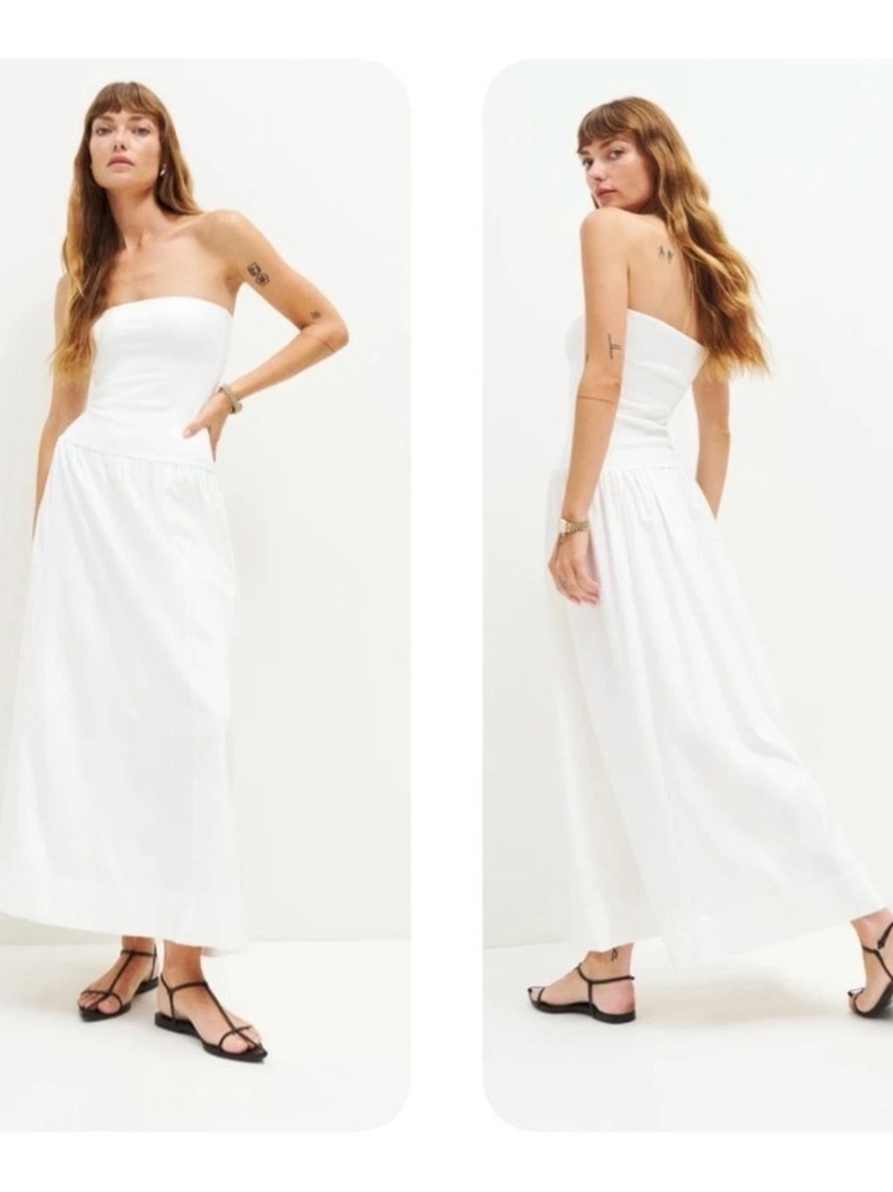 Reformation Safiya Dress Strapless Midi